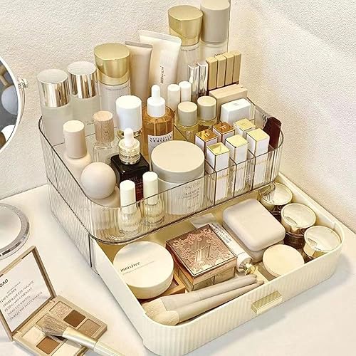 Miniatura 9 de MIUOPUR Organizador de maquillaje con cajones apilables, organizadores de tocador de baño y almacenamiento, ideal para encimeras de escritorio y