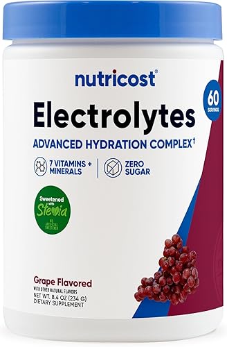 Miniatura 11 de Nutricost Polvo de Complejo de Electrolitos (120 Porciones, Uva) - Mezcla de Bebida Suplemento de Hidratación con Vitaminas y Minerales