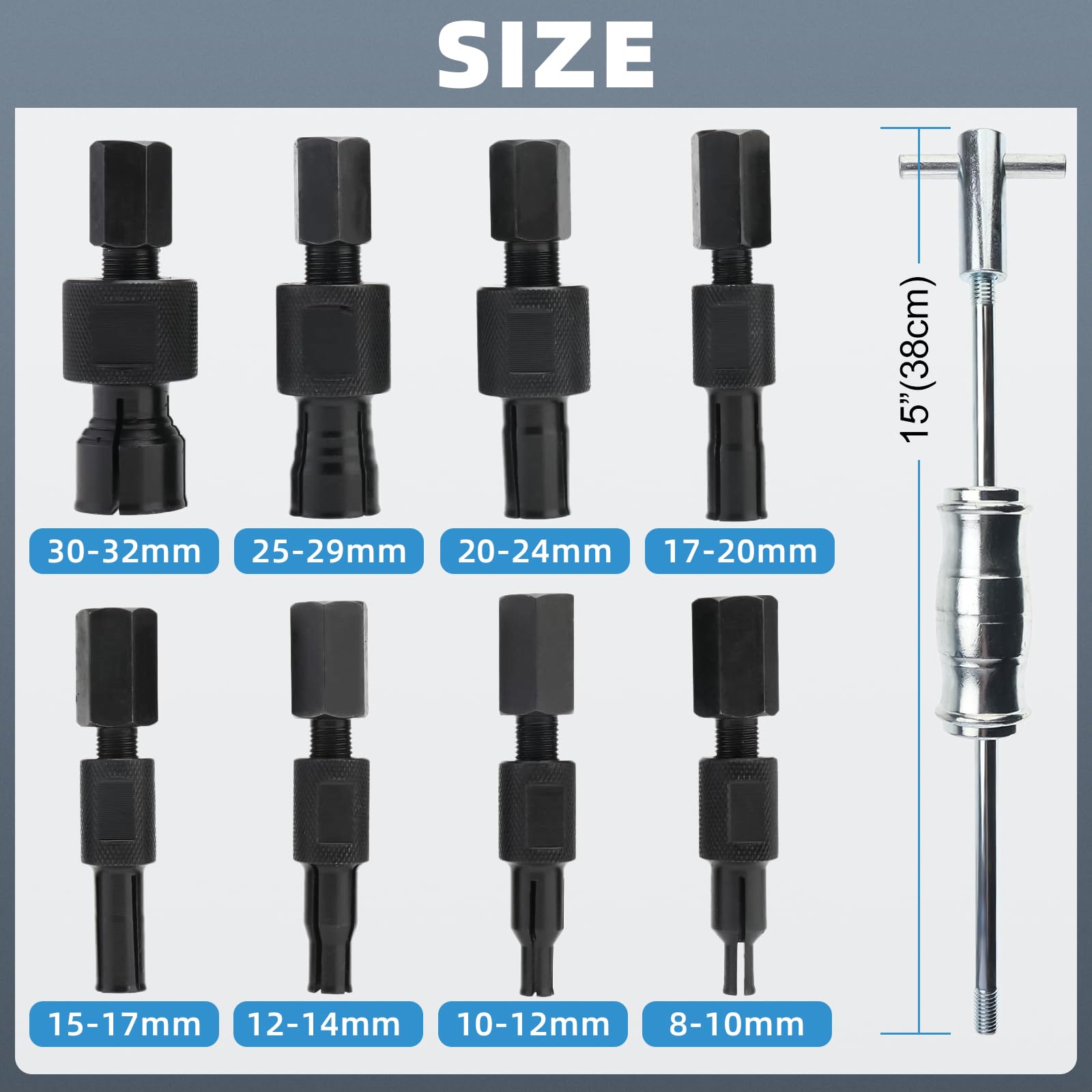 BOOMSTART 9tlg Innenlager Abzieher Satz 8mm-32mm Innenabzieher Lagerabzieher Werkzeug Kugellager Abzieher mit Gleithammer