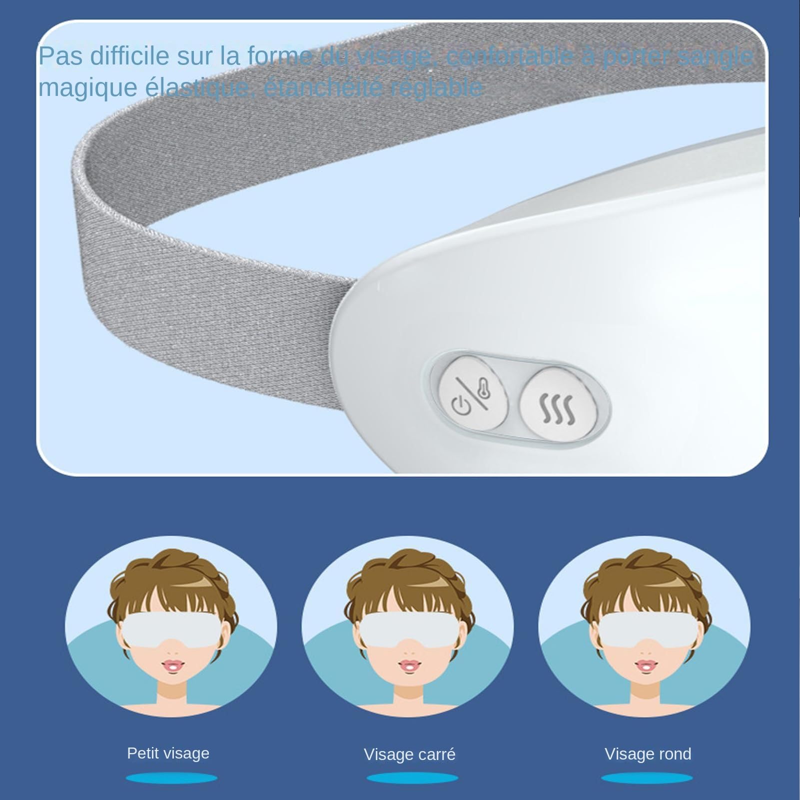 Masque Oculaire Massant Masque Oculaire Thermo-Régulé avec Chaleur | Compresse Chaude Froide Réglable Apaisant Confortable pour Nuit Insomnie Cadeau