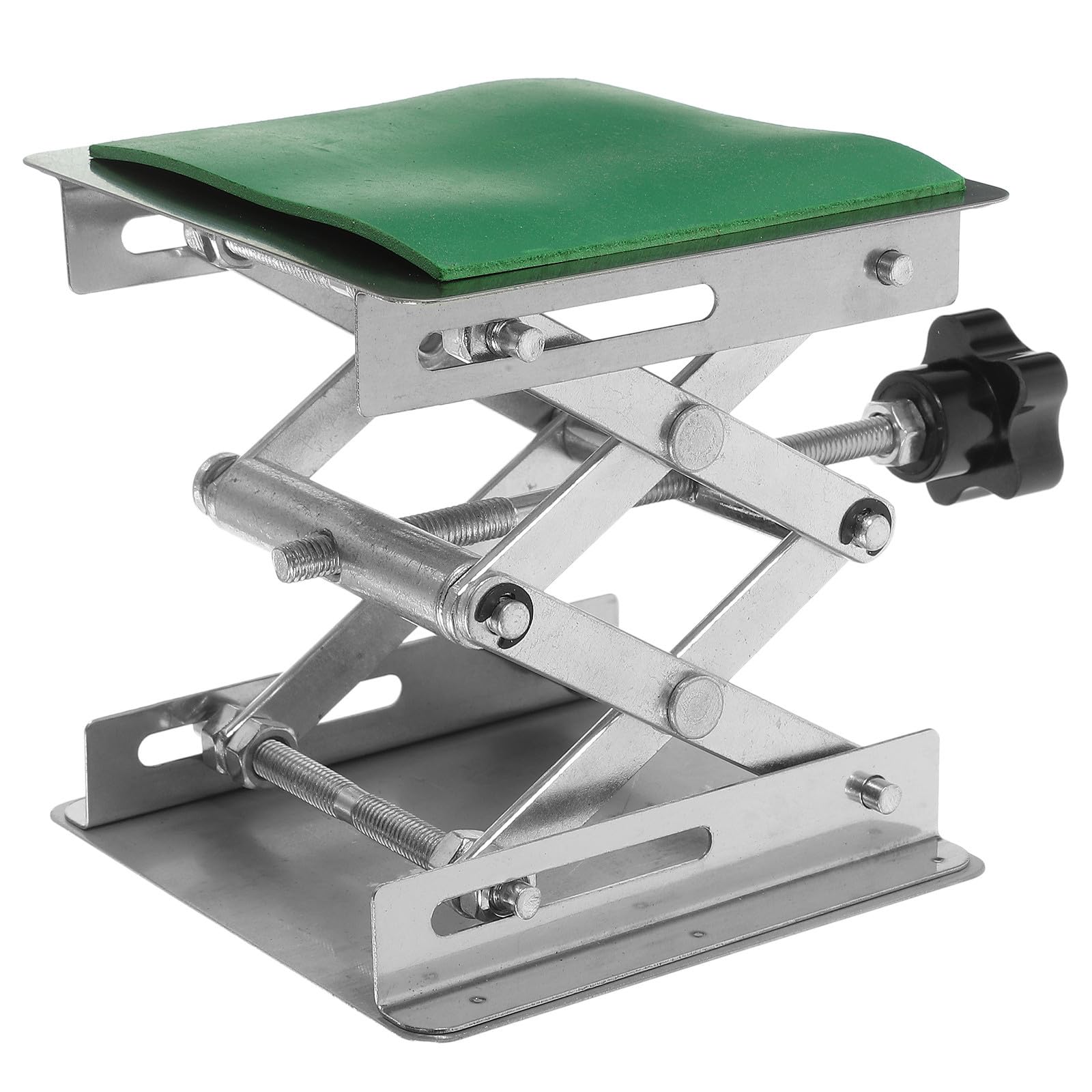 Plataforma elevadora manual de laboratorio en acero inoxidable con altura de 5-15.5cm
