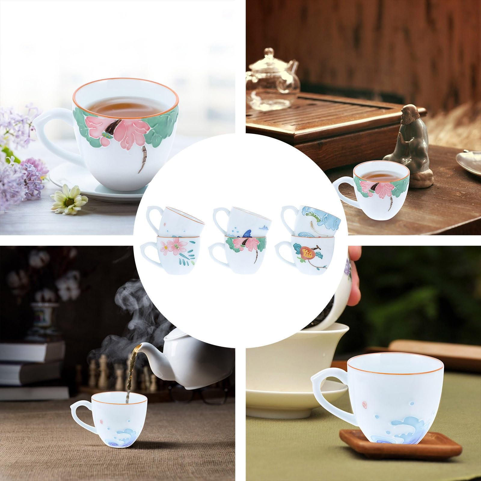 Dekorative Teetasse 6 Stück aus Keramik für Teegespräche