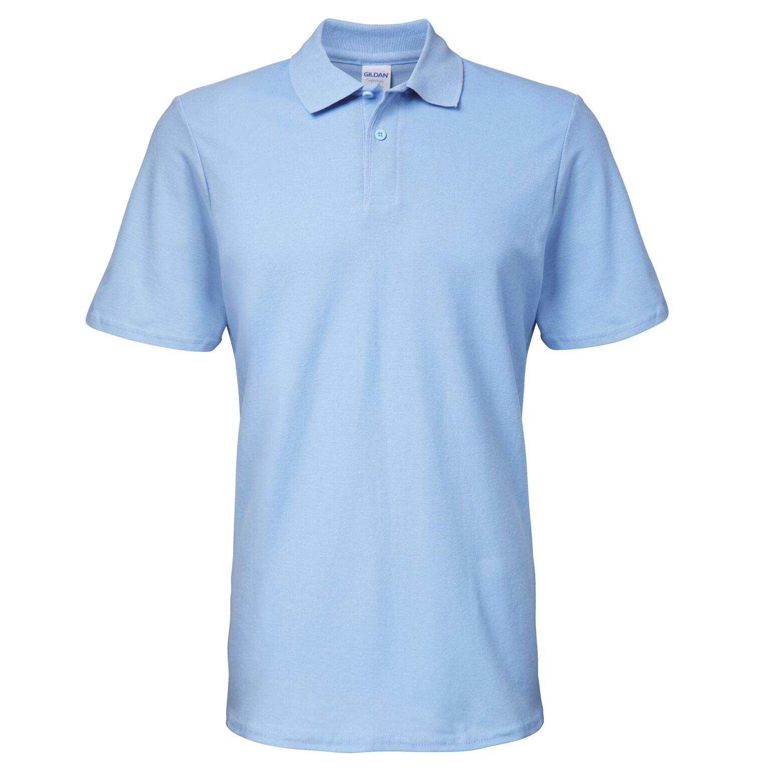 Gildan 64800 Softstyle Adult Double Pique Polo Shirt, Light Blue, 3XL