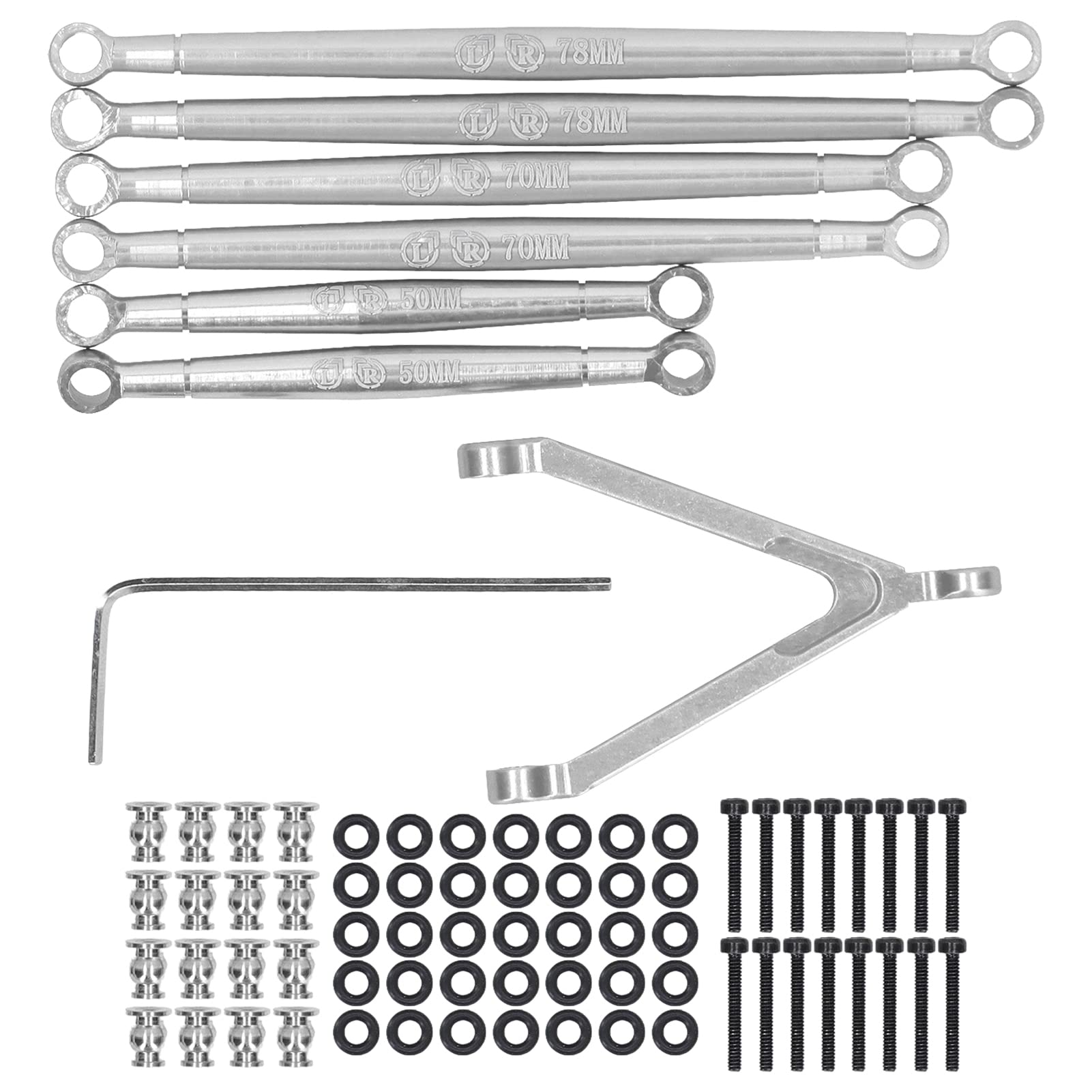 Zestaw drążków do podciągania samochodu zdalnie sterowanego, drążek do podciągania ze stopu aluminium, uchwyt w kształcie litery A, mosiężna głowica kulowa, uchwyt do drążka, kompatybilny z