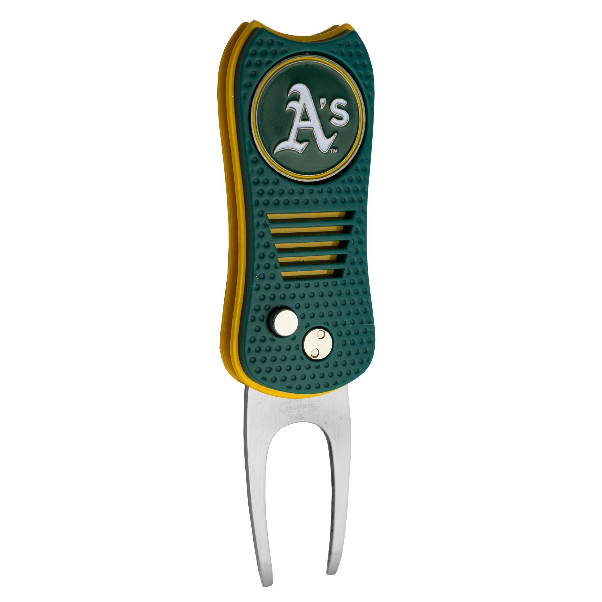 Team Golf MLB Switchblade Divot Tool with Double-Sided Magnetic Ball Marker, Features Patented Single Prong Design, Causes Less Damage to Greens,