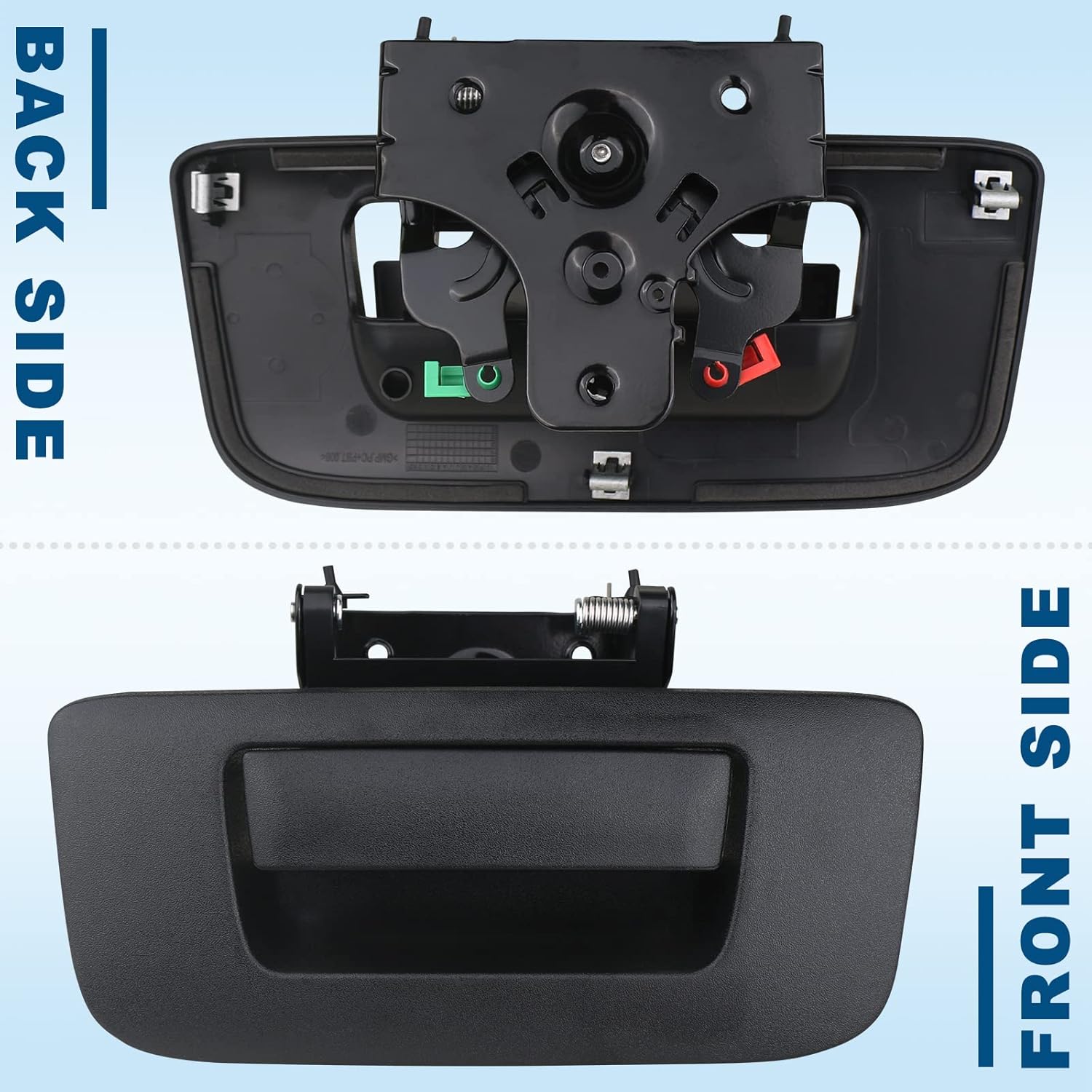 APPERFiT Tailgate Handle Latch w/Bezel Cover 20955300 22755303 Compatible with 2007-2014 Chevrolet Chevy Silverado GMC Sierra 1500 2500 3500 Rear Truck Bed Tail Gate Door Panel