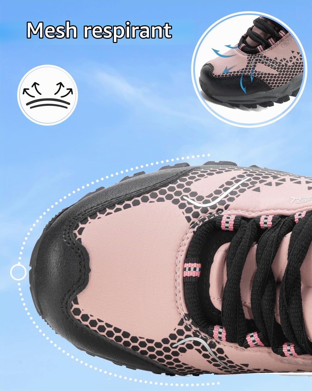 LANGDU Chaussures de Randonnée Homme Trekking Femme Bottines Voyages Promenades Antidérapant Sneakers Taille 38-46 EU | Respirant, antidérapant, imperméable, confortable, léger, extérieur et loisirs, pointe résistante à l'abrasion