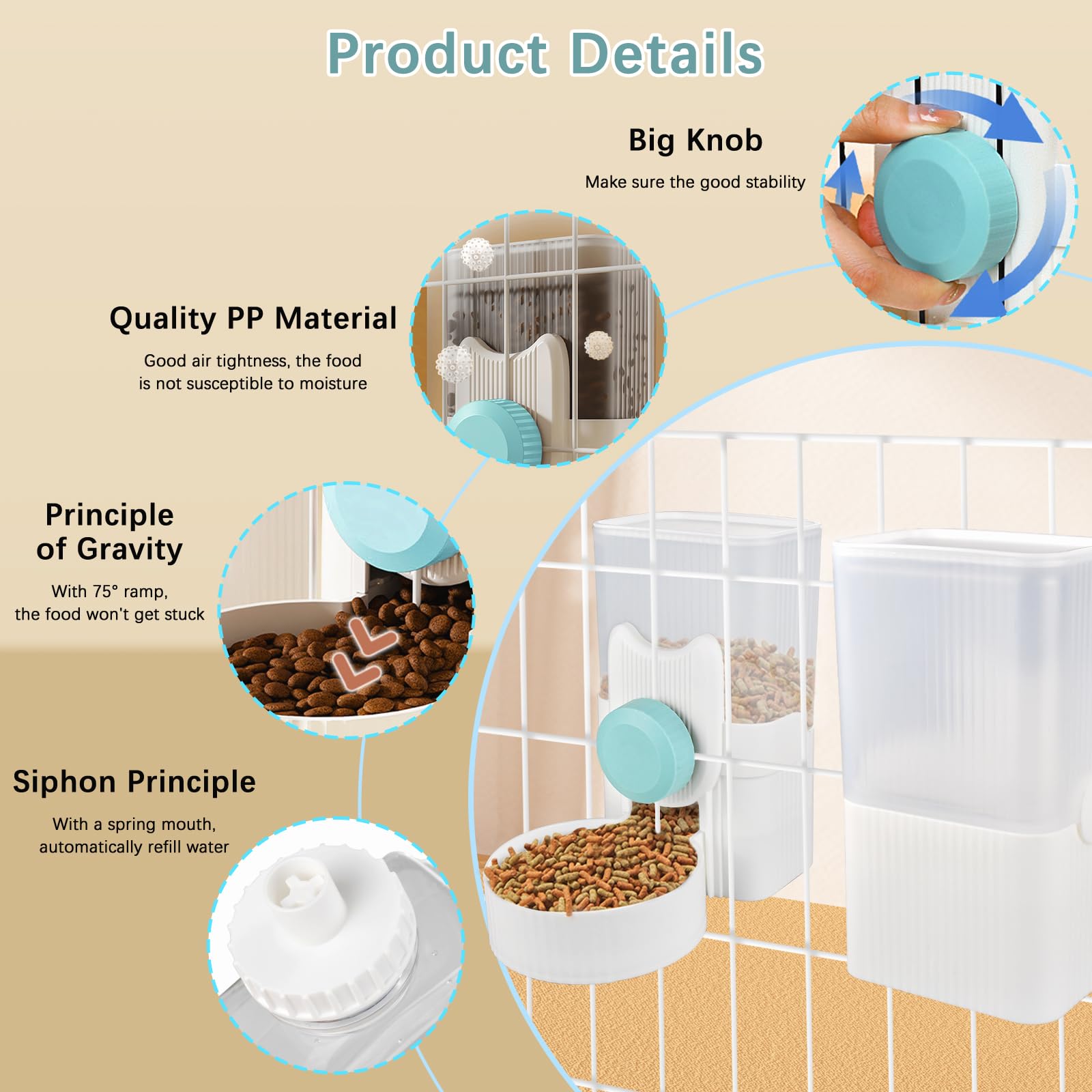 Automatischer Futter- & Wasserspender Für Kaninchen & Kleintiere – 1 Liter + 500 Ml, Lila