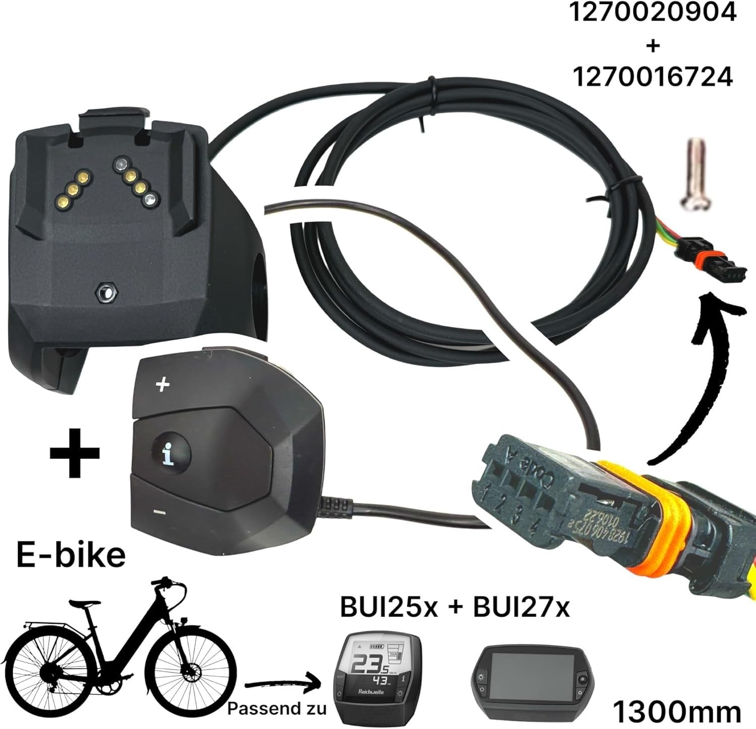 Original Intuvia & Nyon Displayhalter + Fahrrad E-Bike Schalteinheit/Bedienheinheit Taster +Bedienteil Kompatibel mit Bosch Performance Line BDU2XX BDU3XX
