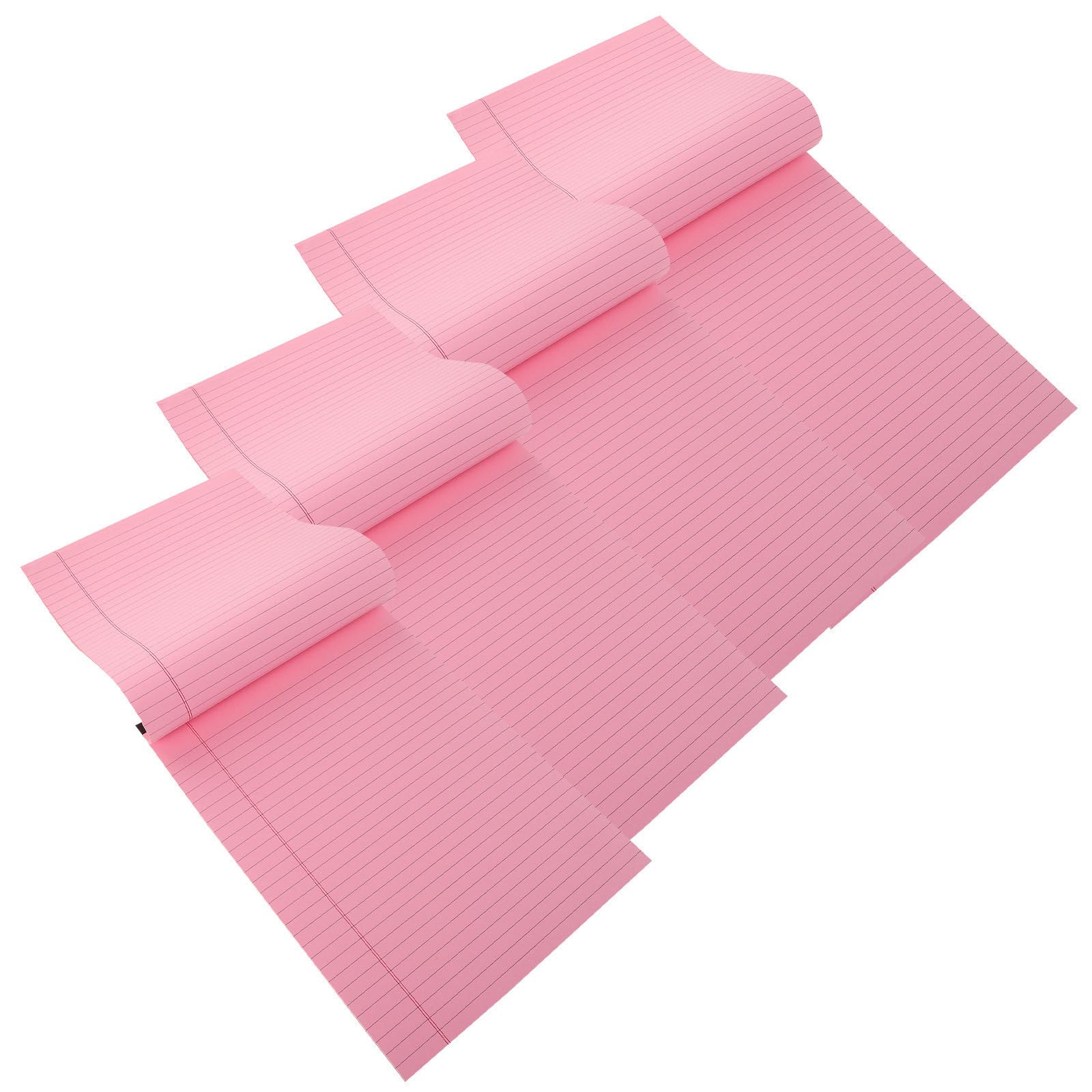 Mikinona 4 Stück A4 Rosa Notizblock mit Linierten Seiten und Horizontaler Aufteilung Abreißbar mit Unterteilten Spalten Schreibpapier für Büro und Tägliche Planung