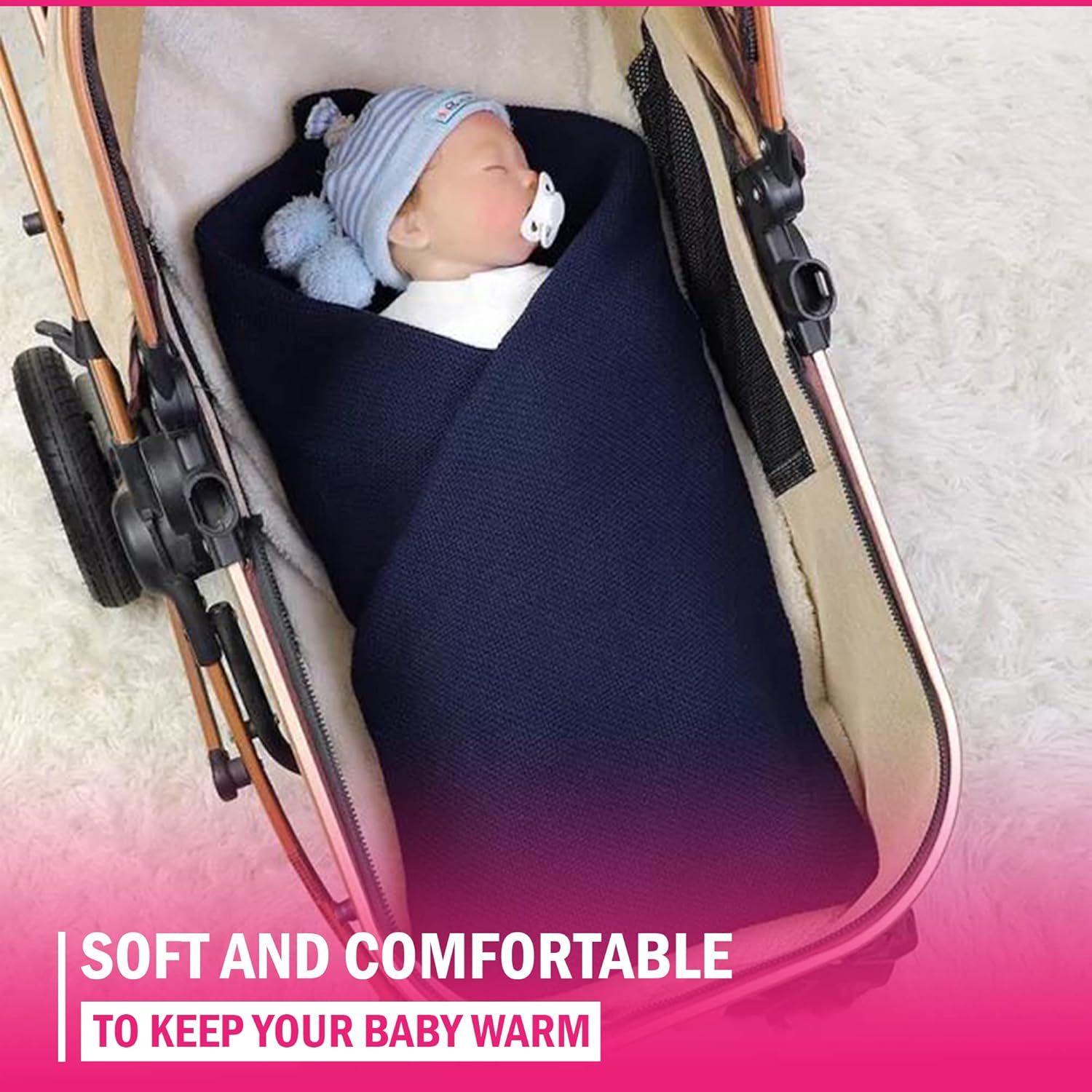 Personalized Passion Knit Blanket for Baby Boys and Girls - Custom Toddler Blankets with Embroidered Name - Super Soft and Breathable Knit - Perfect for Crib, Stroller, Car - 32" X 42" - Mauve