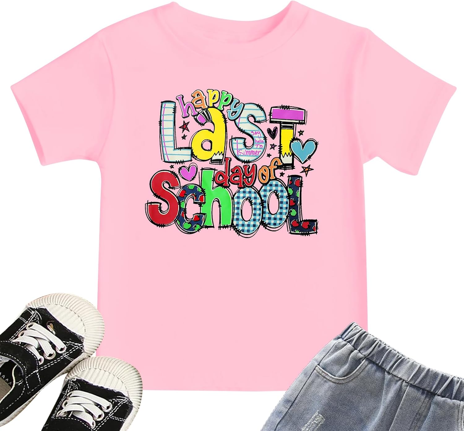 Last Day of School Shirt Toddler Boys Girls School Graduation Tops Kids Student Life Shirt Vacation Tees