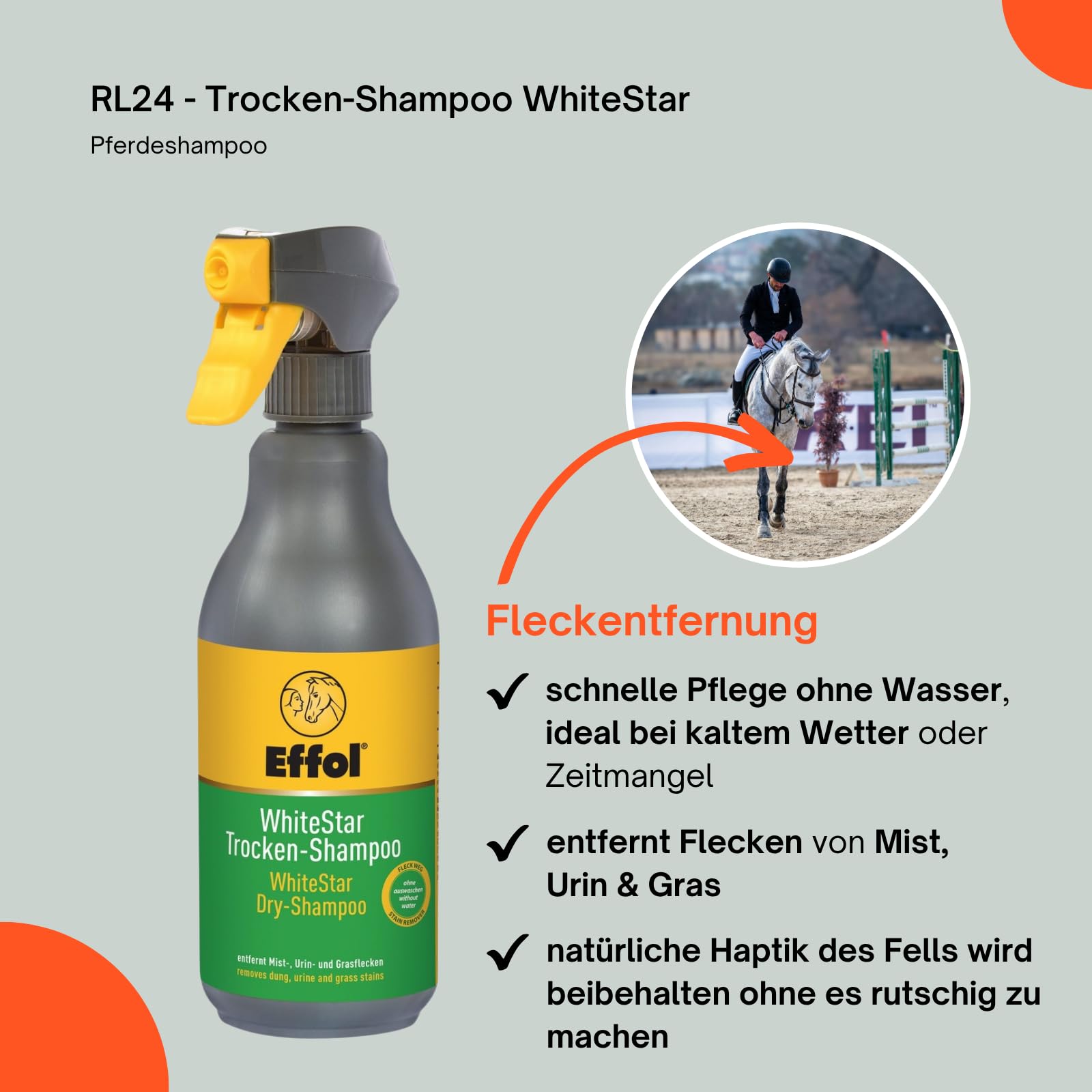 RL24 - Trocken-Shampoo WhiteStar – Pferdeshampoo – 3 x 500 ml (3er Set)