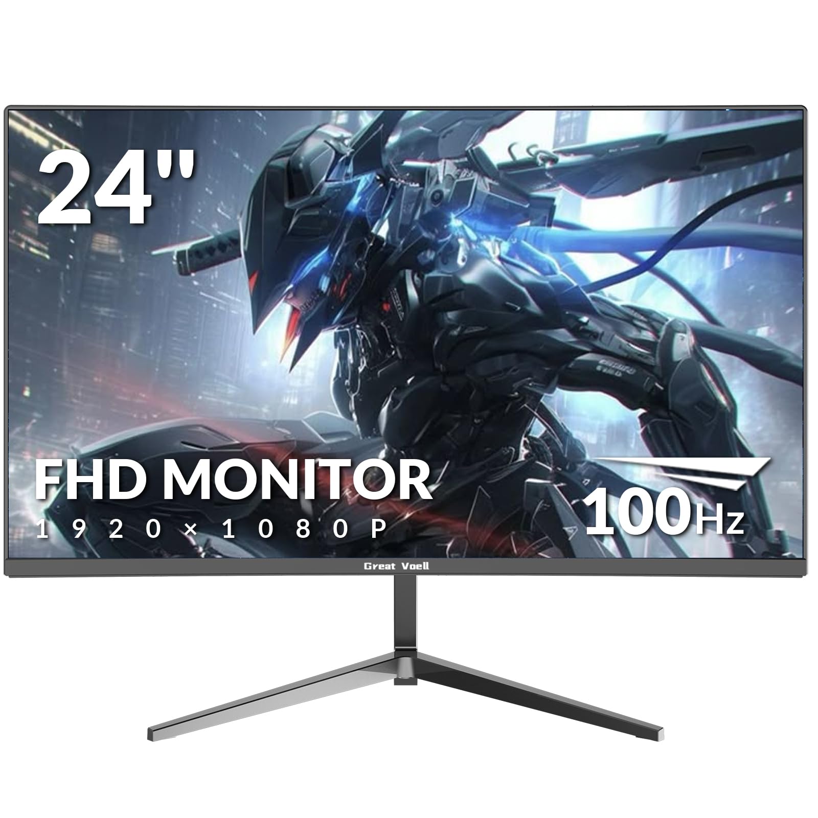 24 Inch Curved Monitor, Full HD 1080P, 100Hz Refresh Rate, 120% sRGB, 3-Side Ultra-Slim Bezel, Blue Light Filter, HDMI VGA Inputs, for Home Office Dorm