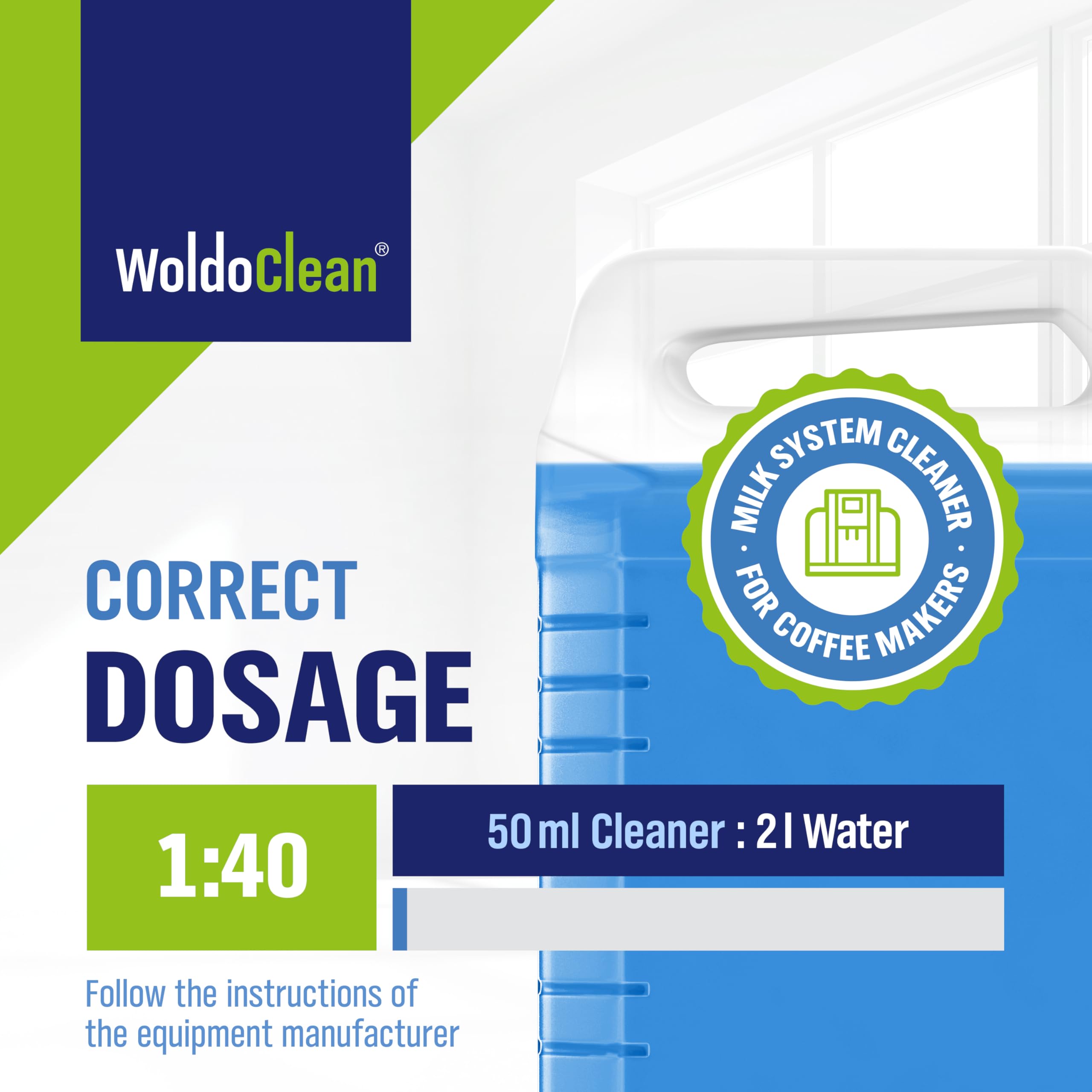 WoldoClean Nettoyant Système Lait pour Machine à Café 5L - Concentré Spécial, Élimine Graisses & Protéines de Lait, Universellement Compatible