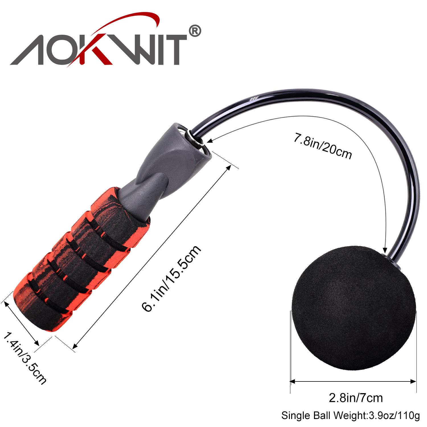 KiwiPower Corde à Sauter Sans Fil – Boules Lestées 30 Mm, Poignées Mousse, Roulement 360° – Pour Hommes, Femmes, Enfants