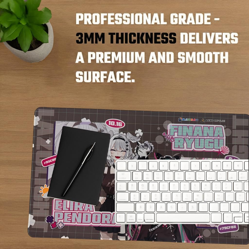 LazuLight Desktop Gaming Mousepad, NIJISANJI Officially Licensed Premium Grade Non-Slip TCG Playmat or Office Desk Mat for Keyboard and Mouse, Sewn Edges