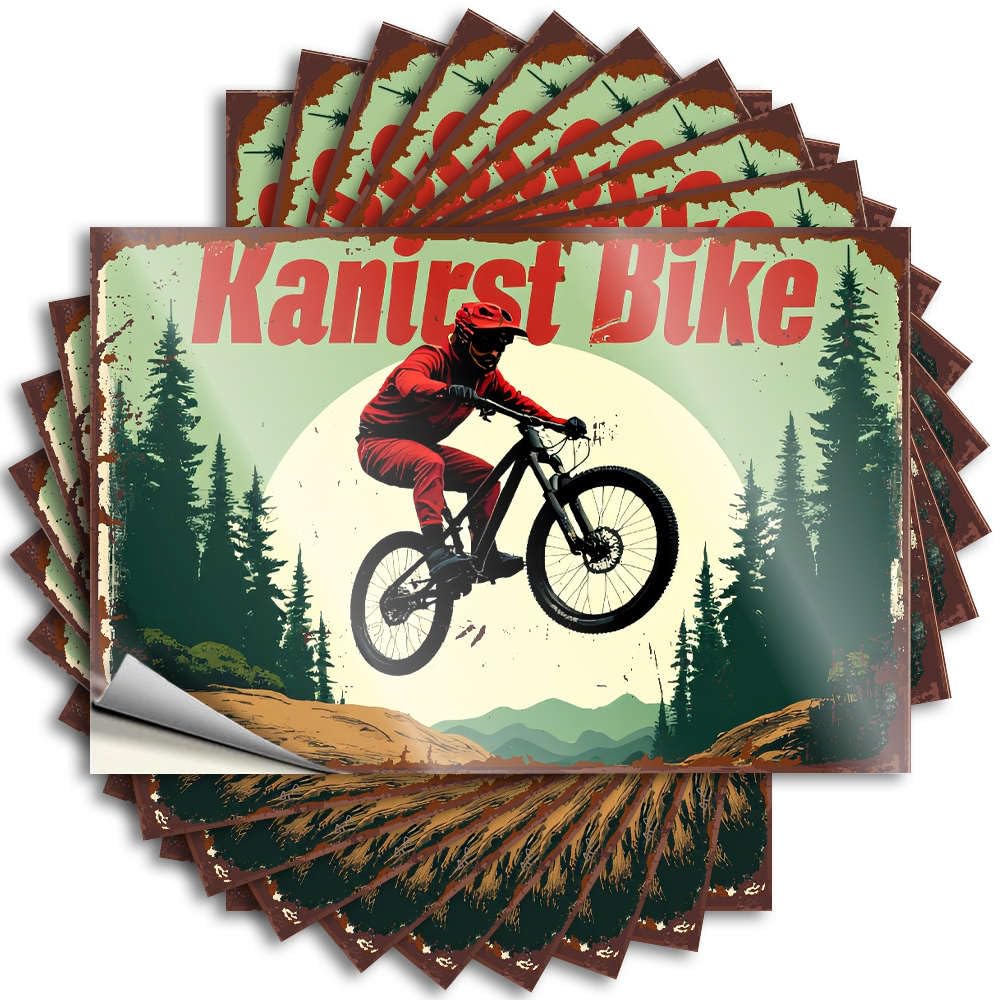 Fzfn Boys Colour Mountain Biking Adventure In The Forest. Half Stuff For Room - Quote Water Removable Vinyl Decal(8X12cm)