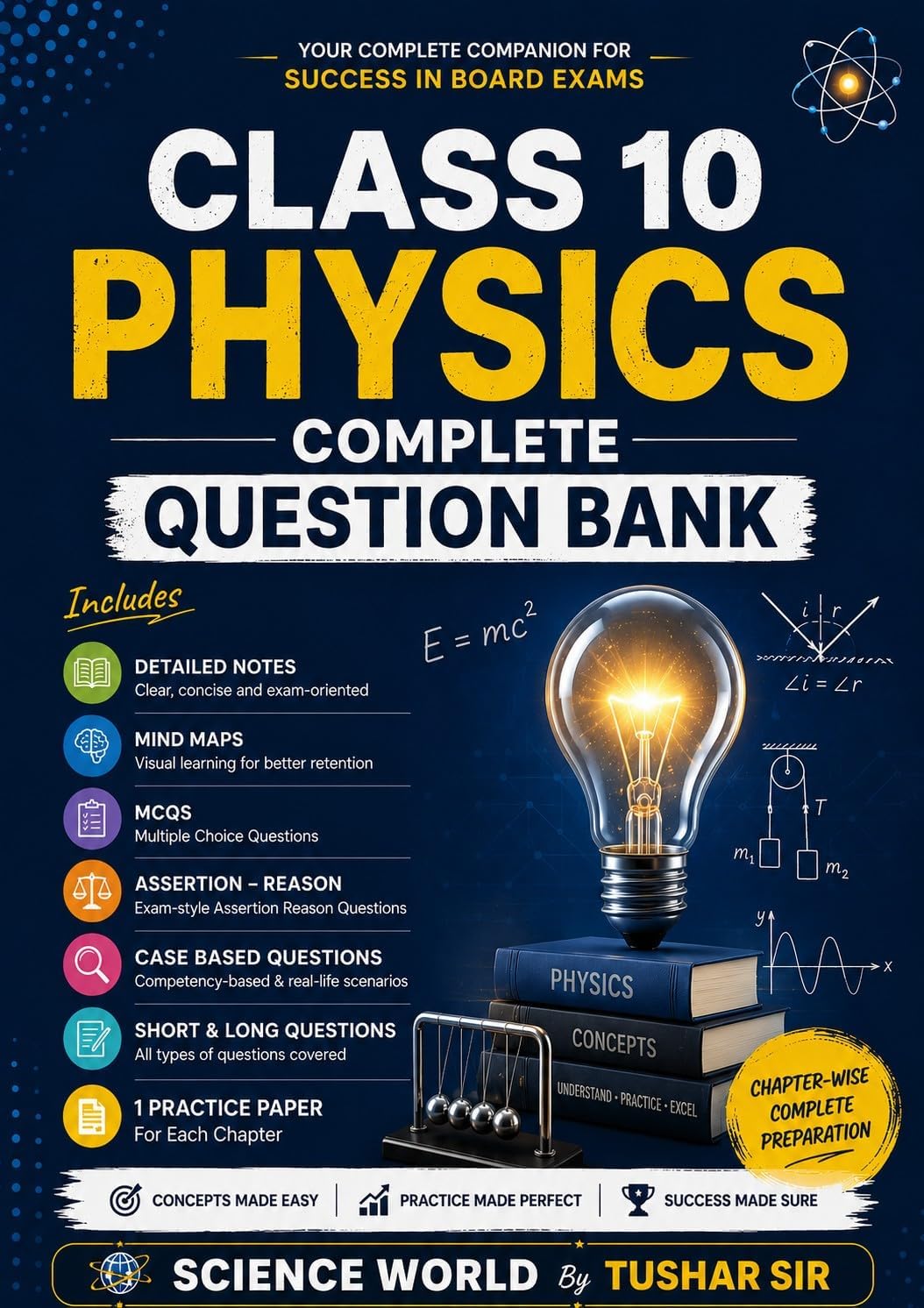 Physics Complete Study Guide: CBSE Class 10 | Notes, MCQs, Assertion–Reason, Case Study Questions & Practice Papers