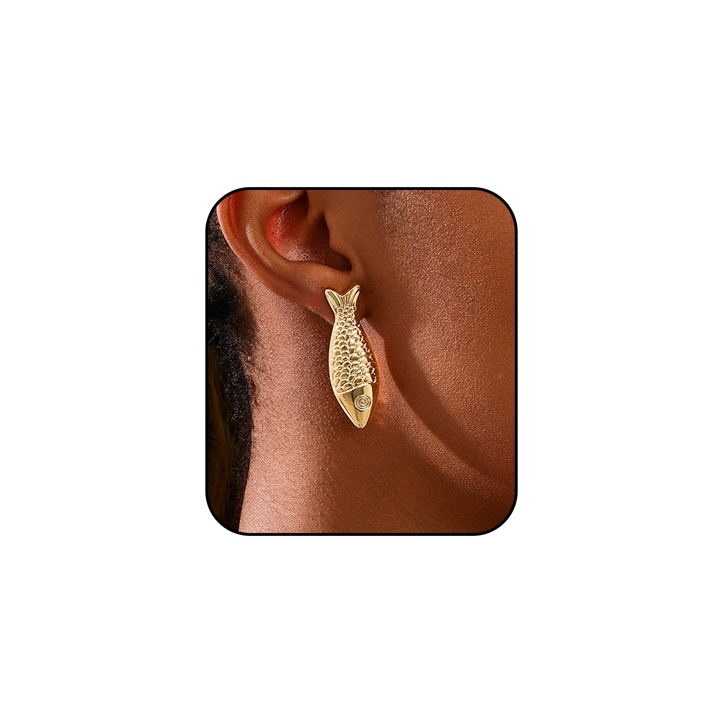 ZXYMHL Gold Fish Dangle Drop Earrings For Women Cute Fun Summer Beach Earrings Vacation Fashion Jewelry for Tropical ﻿