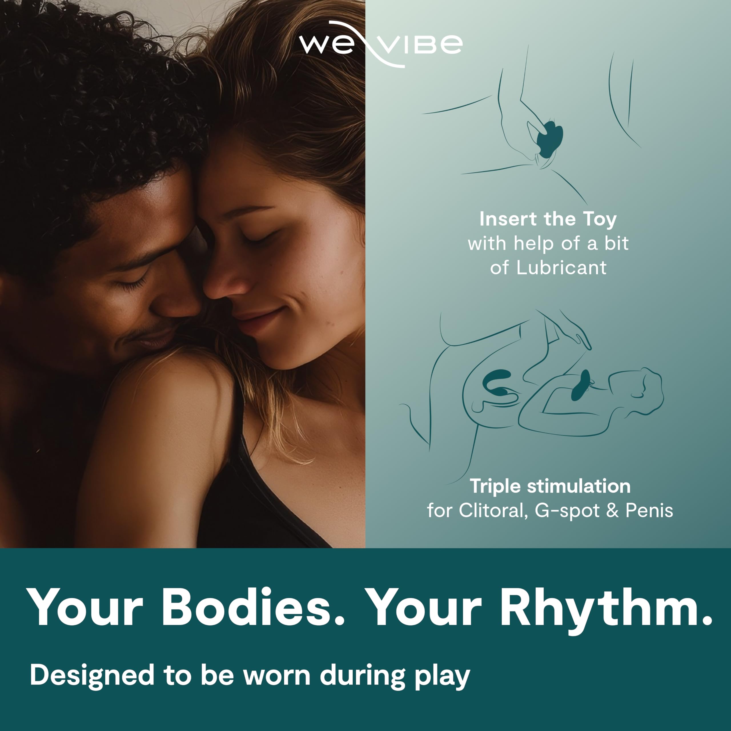 We-Vibe Chorus Pro Vibratore per Coppie con App e Telecomando | Giocattolo Erotico per Coppie in Silicone con 10 Livelli di Intensità | Stimolatore Clitoride & Punto G per Lui e Lei | Viola