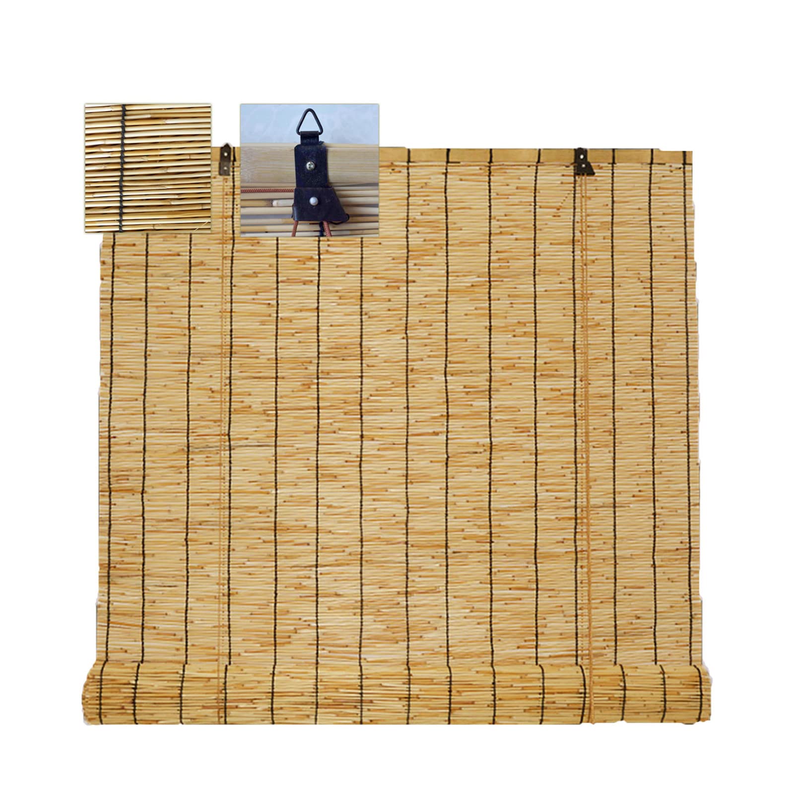 Stores de protection solaire en bois pour une décoration naturelle de cuisine ou salon W1