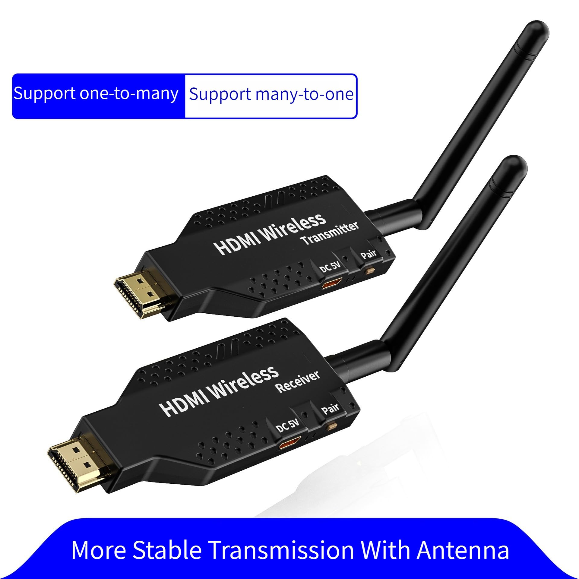 Extension sans Fil Hdmi Plug and Play 50M Émetteur et récepteur HDMI sans Fil 1080P HD 5G WiFi pour Ordinateur Portable vers TV