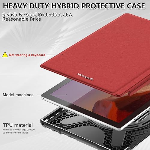Miniatura 7 de BRAECNstock Microsoft Surface Pro 7 PlusPro 7654 Funda de 12.3 pulgadas con correa de mano, funda protectora a prueba de golpes MS Pro 7+7654 con