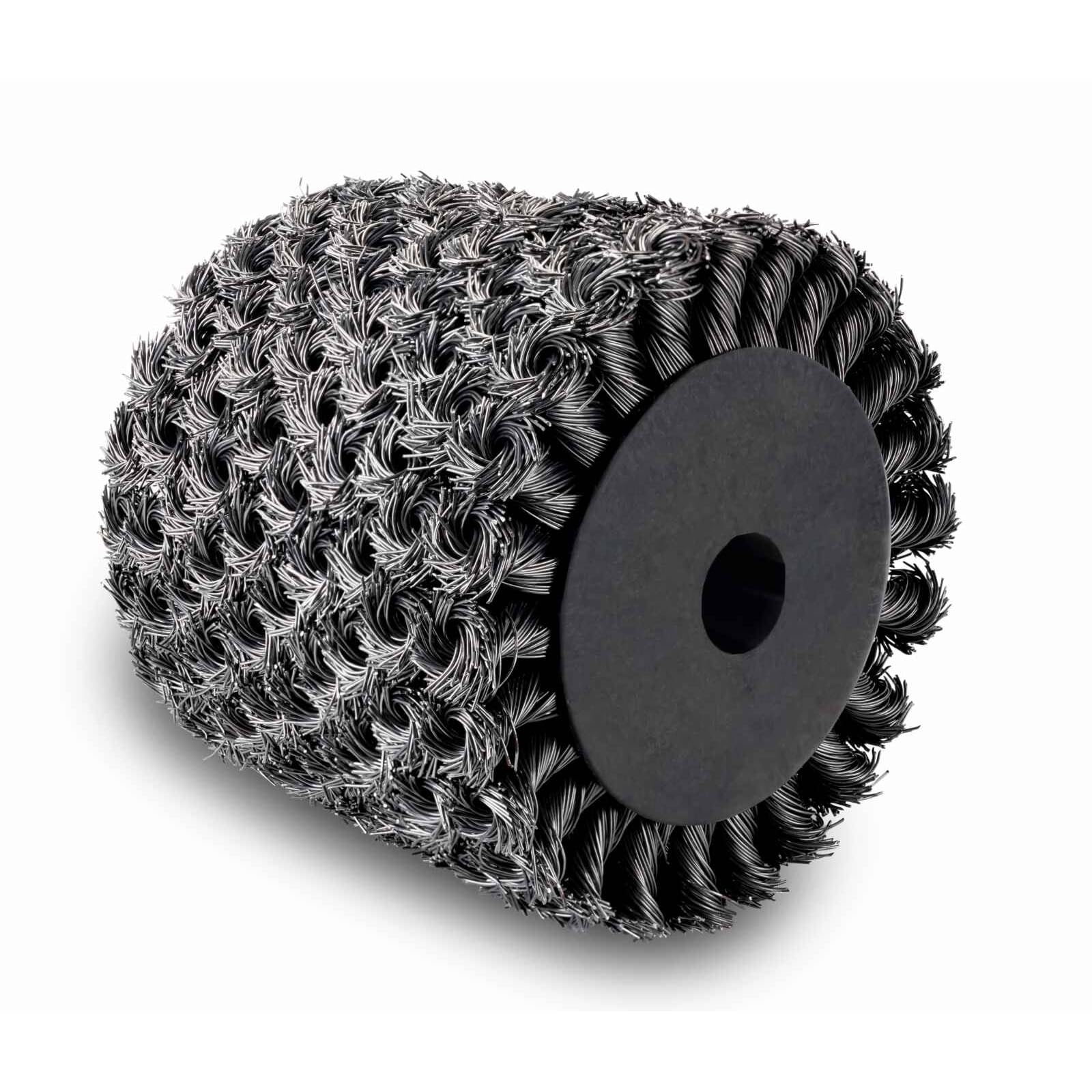 Scheppach MRS1300 Twisted Metal Wire Brush, 120x100mm, Heavy-Duty Rust Removal & Surface Preparation Brush, Compatible with MRS1300 Universal Sander โ image 1