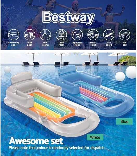 Bestway 43028 - Sillón Lounge de diseño a la moda, Ergonómico, de Plástico, colores surtidos, 1 pieza - 4