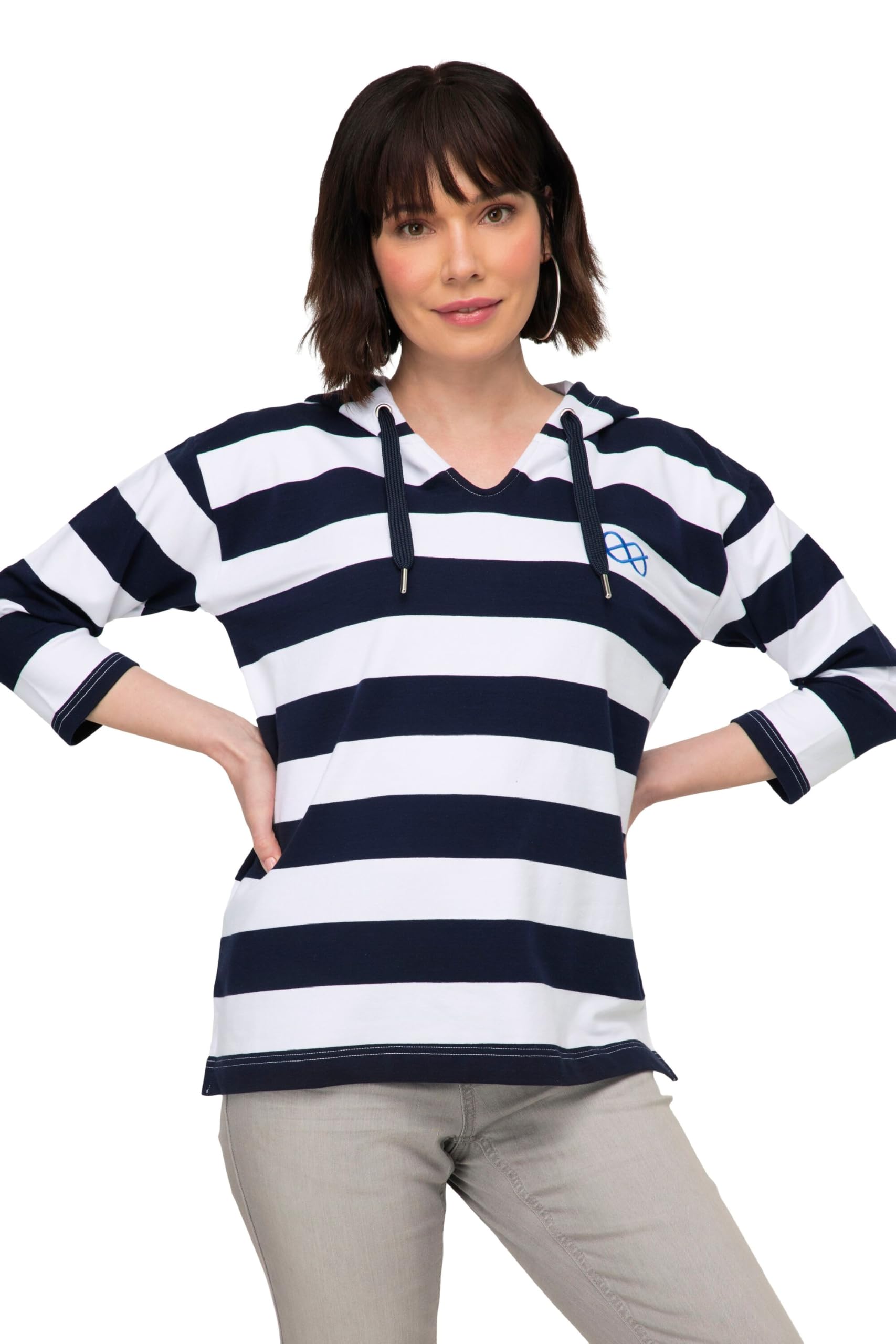 Laurasøn Hoodie, Blockstreifen, Kapuze, 3/4-Ärmel 818892