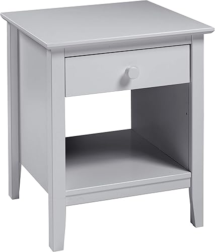 Alaterre Furniture Simplicity - Mesita de noche, color gris paloma Gris (Dove Gray),Blanco