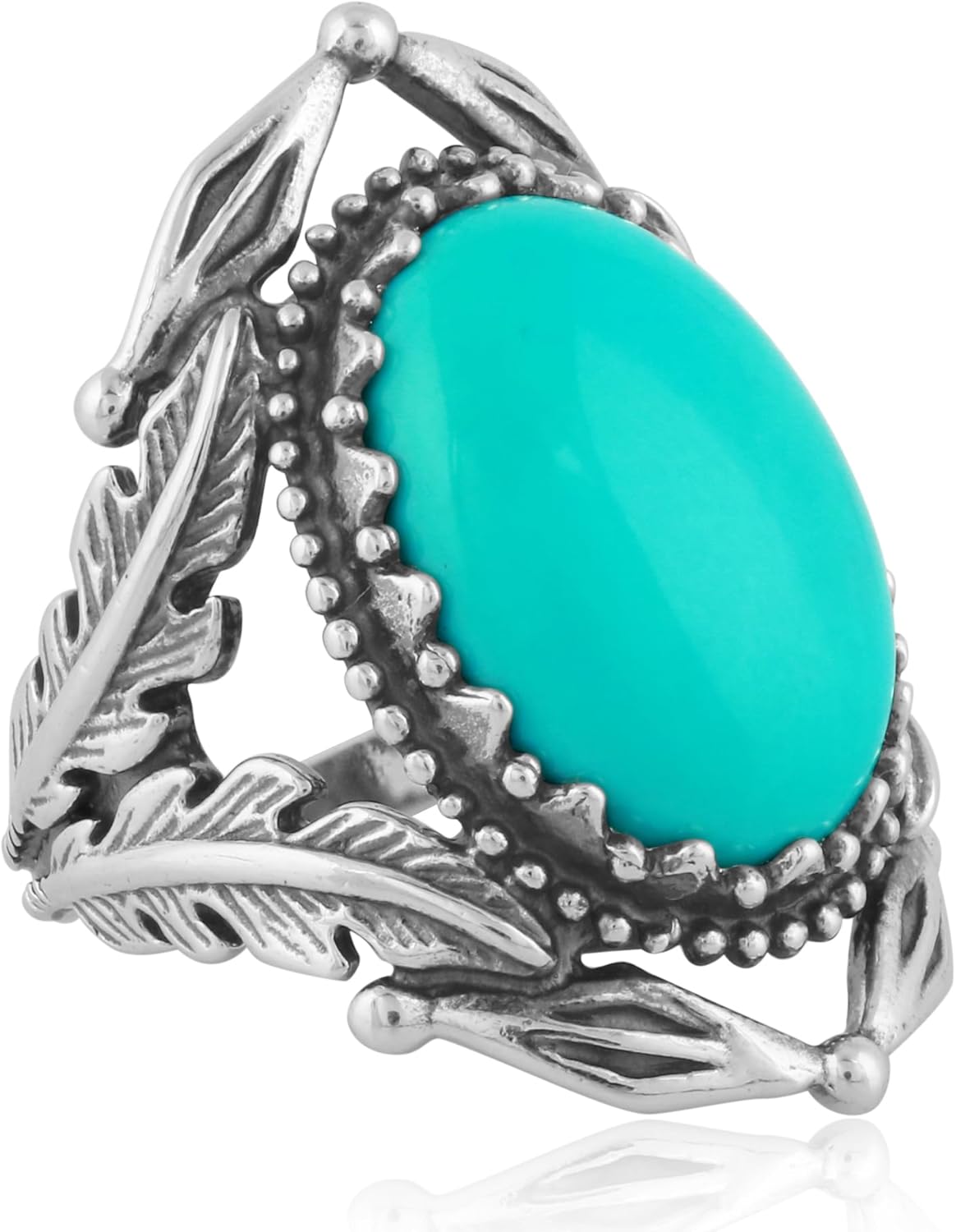 American West Jewelry Ring Sterling Gemstone Choice of Color Leaf Design Sizes 5 to 10