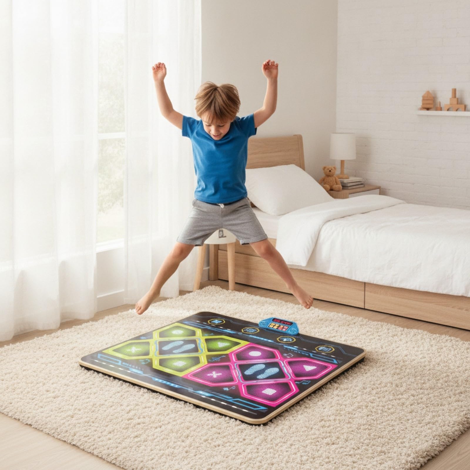 Tappeto da Ballo Elettronico Interattivo | Resistente, Antiscivolo, Tappeto Gioco Ritmico, per Cameretta