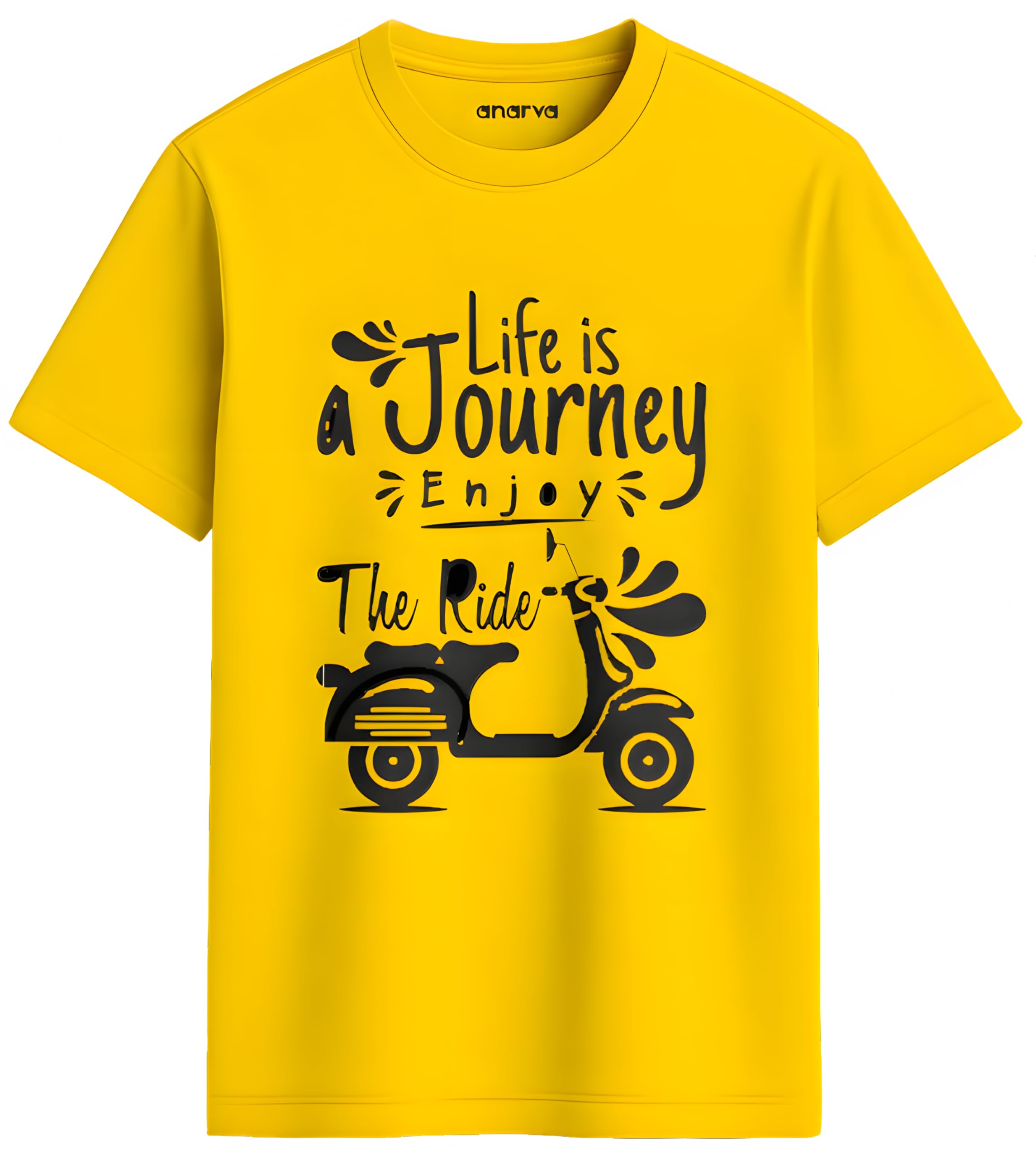 amazon brand - anarva Men’s Cotton Printed Crew Neck T-Shirt | Casual Short Sleeve Graphic Tee-picture-31