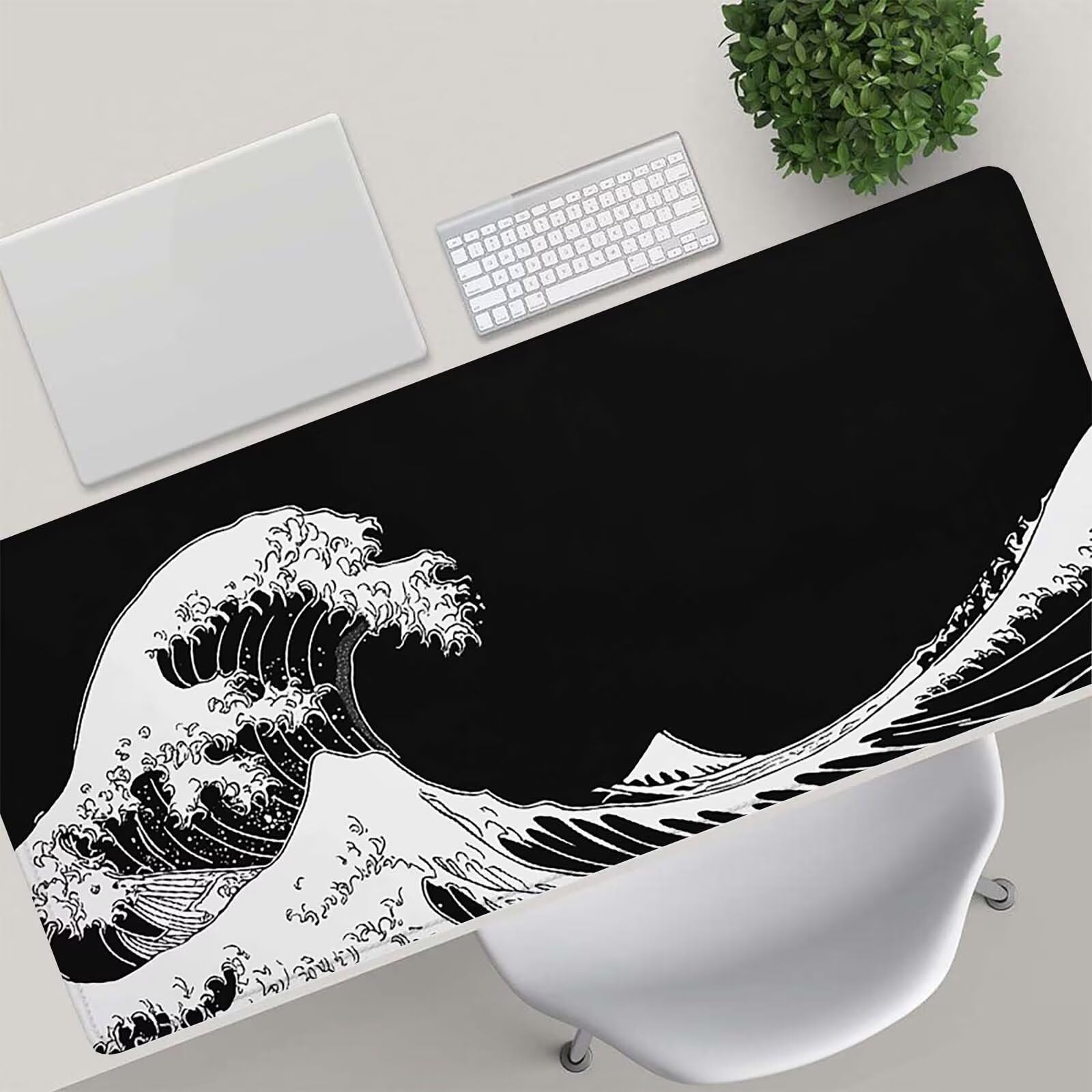 Tappetino Mouse Gaming, 1200x600mm Tappetino Mouse XXL nero 0c0-270 | Mouse Pad Grande, Ottimizzato per i Sensori da Gioco, Migliora Precisione e Velocità, per Mac e PC, onde