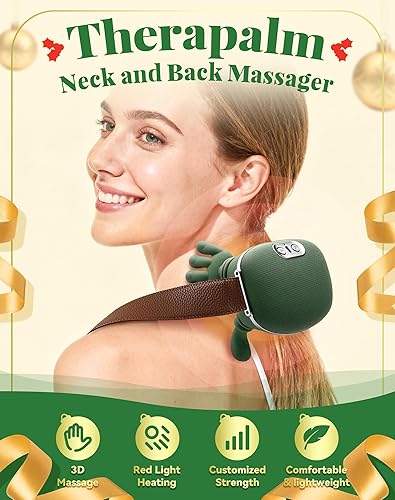 Miniatura 2 de TheraPalm Masajeador con calor amasado, calentamiento de doble zona, masaje de cuello y espalda 4D, masajeador de cuello y espalda, masajeador de