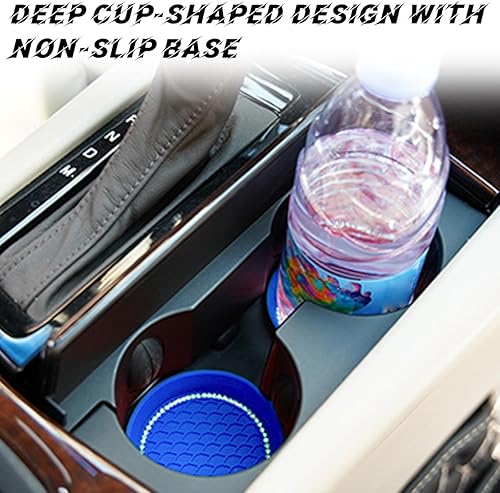 Miniatura 75 de zipelo Bling Car Cup Coaster, 4 Pack Universal Vehicle Anti-Slip Cup Holder Insert Coasters, Crystal Rhinestone Silicone Shockproof Drink Mat, Car
