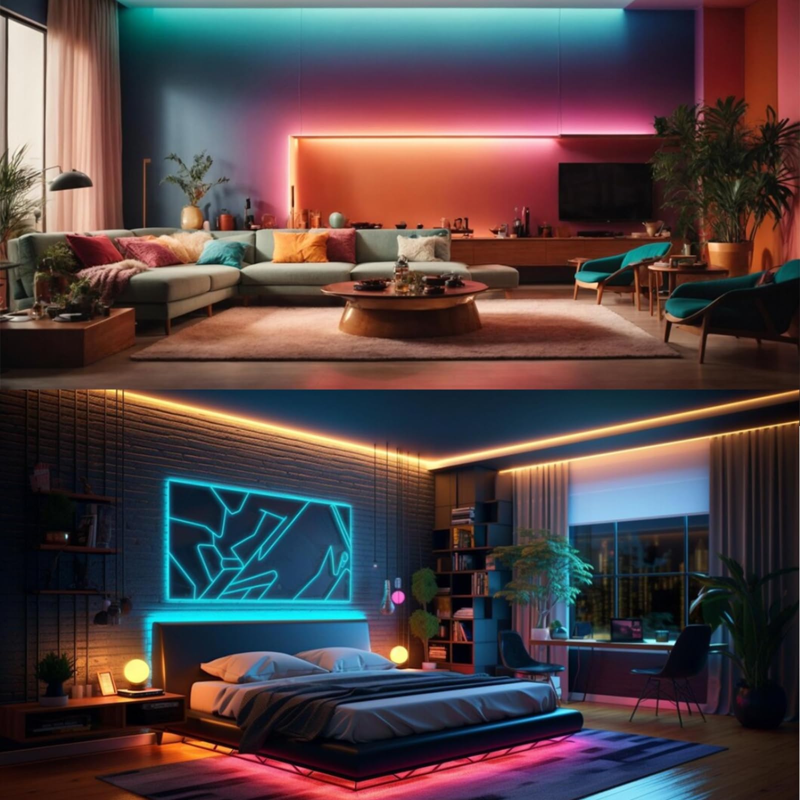 24V LED Streifen Licht, 4 in 1, RGBWW RGB + Warmweiß 3000K 5M Mischfarben Strip Lichtband SMD 5050 IP20 600 LEDs Band Lichtleiste Leiste für Schlafzimmer, Küche Dekoration