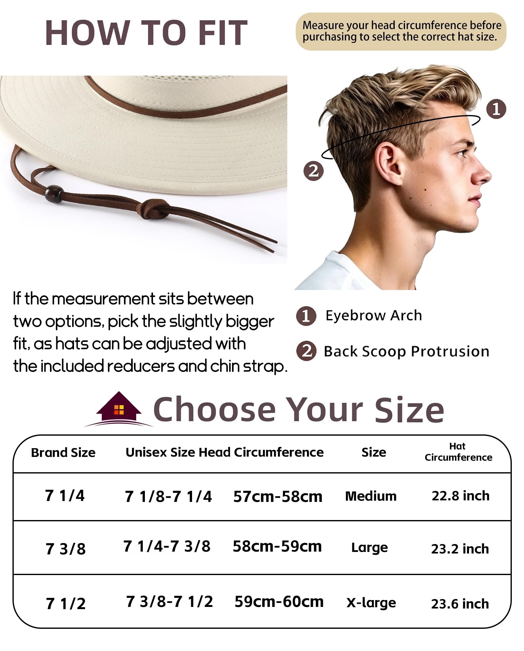 Home Prefer Sombrero Fedora de algodón de ala ancha para hombres y mujeres, protección solar UPF 50+, para pesca, senderismo