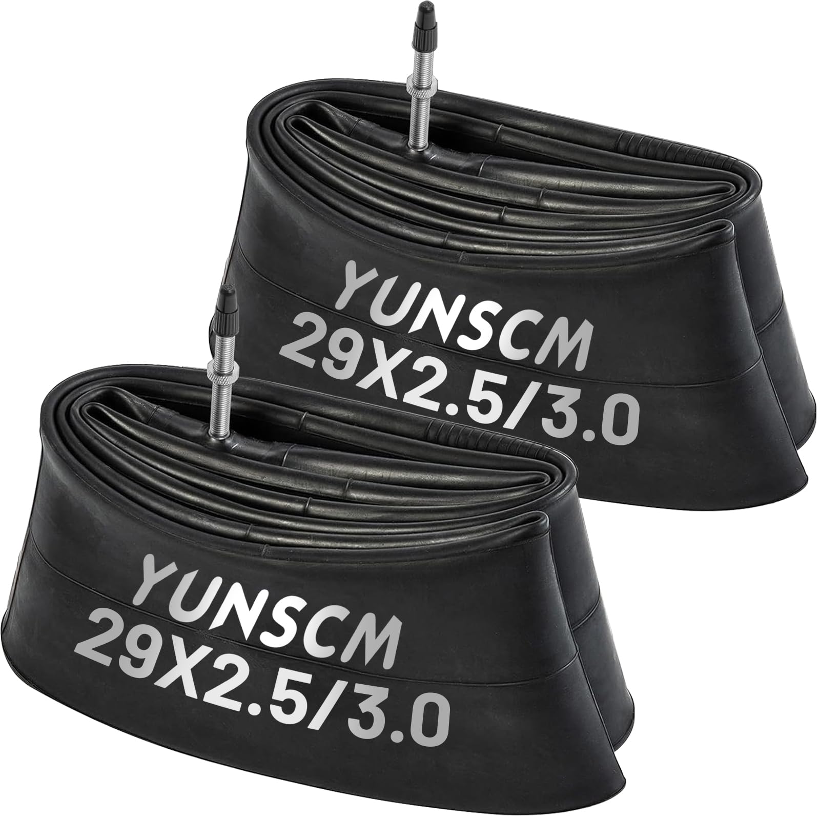 YunSCM 2-PCS 60/68-622 29 Inch Bike Tubes 29 x 2.5 29x2.6 29x2.8 29 x 3.0 FV48mm Presta Valve Compatible With 29X2.5/3.0 Road/MTB Bike Tyre Tubes