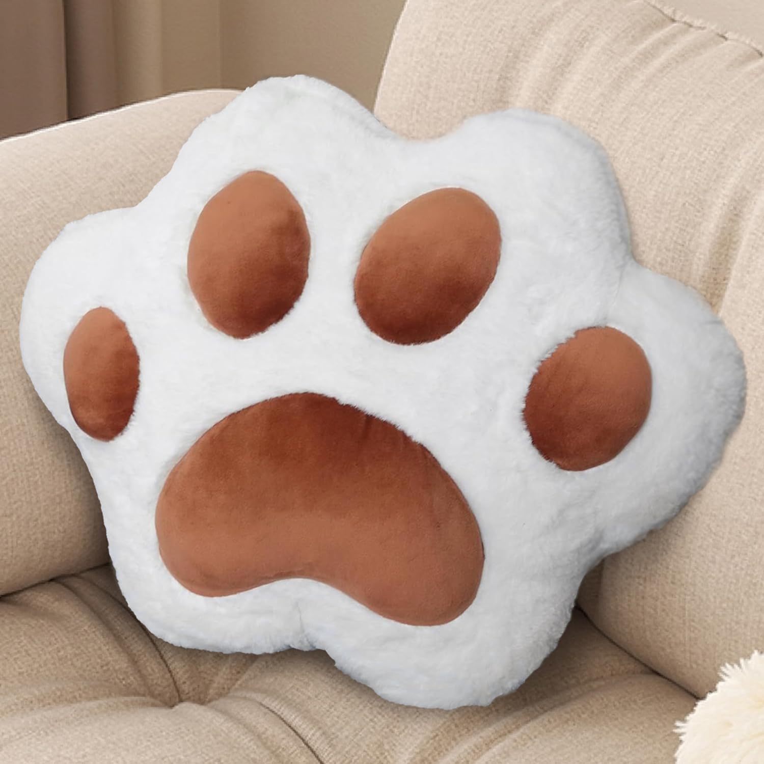 Adorable Cat Paw Throw Pillow, Soft Plush Cushion for Sofa, Bed, Office, Cozy Cat Claw Design