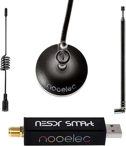 Nooelec Paquete RTL-SDR v5 - NESDR Smart HF/VHF/UHF (100 kHz-1.75GHz) Radio definida por software. RTLSDR premium con TCXO 0.5PPM, entrada SMA,