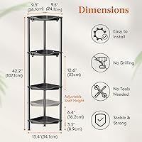 Vista 2 de Lifewit Floor Standing Shower Caddy Corner, 4 Tier Plastic Shower Stand Rack with Adjustable Feet and Hooks, Rustproof Bathroom Shelf Organizer