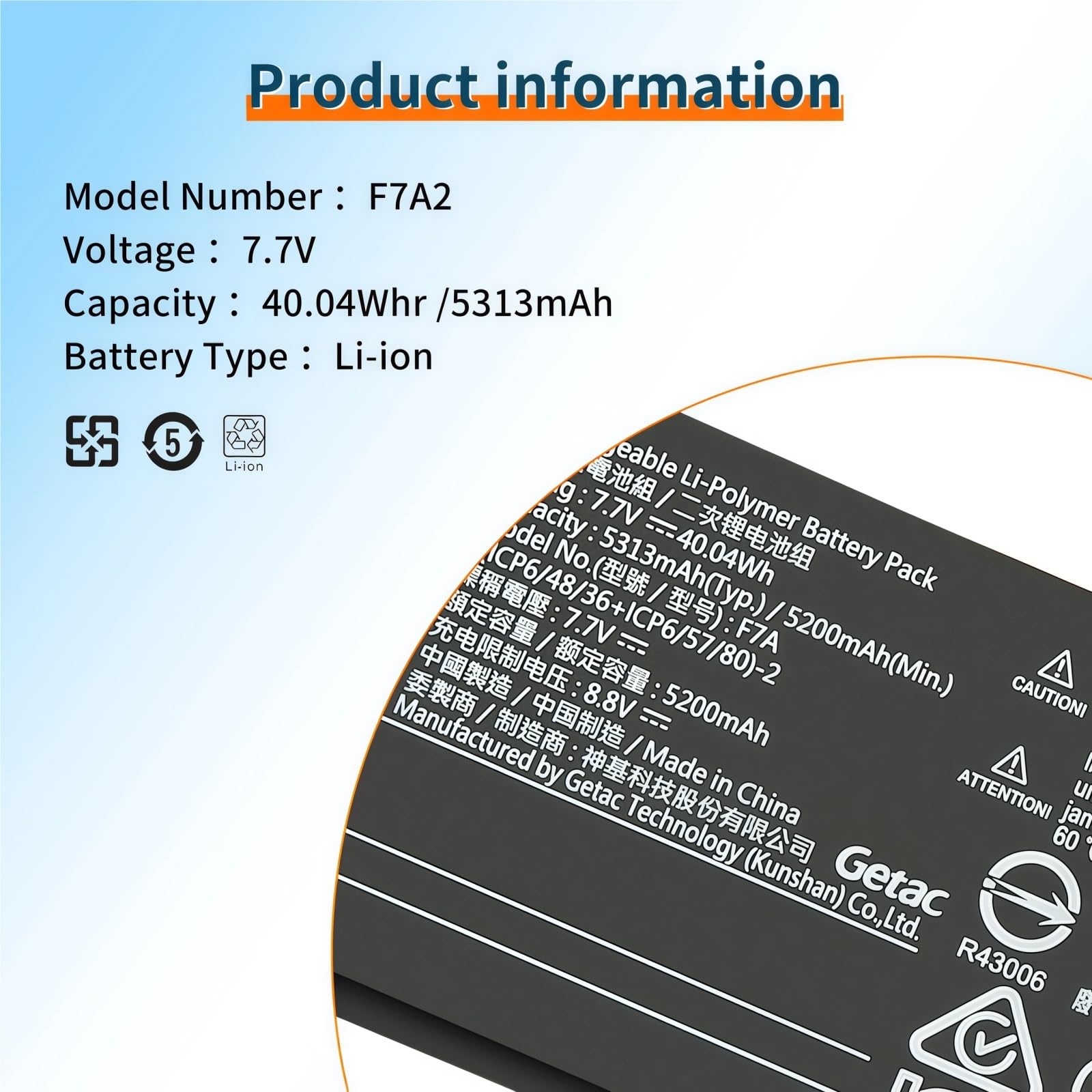 F7A2 8.8V 5200mah Batteria Di Ricambio Compatibile Con Steam Deck Handheld Gamepad Controller Batteria Ricaricabile Accessori