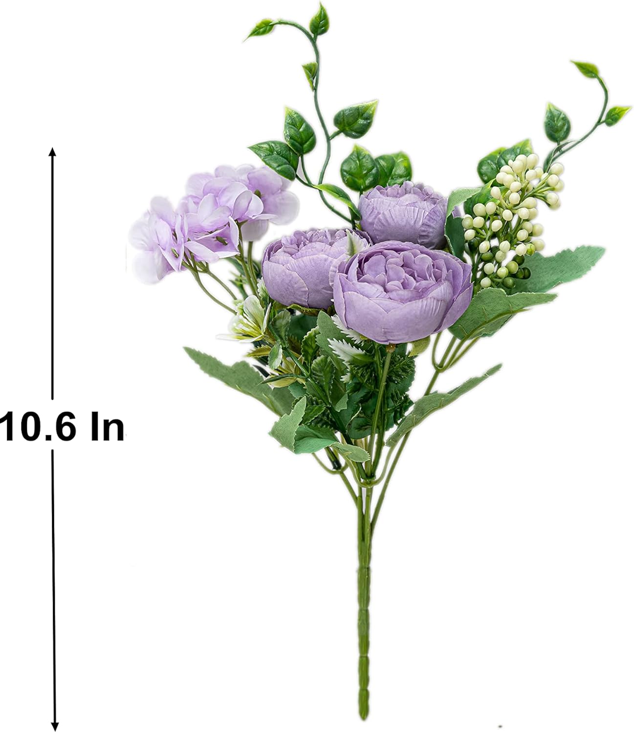 KAOYOO 2 PCS Artificial Peony Bouquet Short Stem for DIY Wedding Decoration Bridal Bouquet Home Decorations(Purple 2-PCS) - Image 2