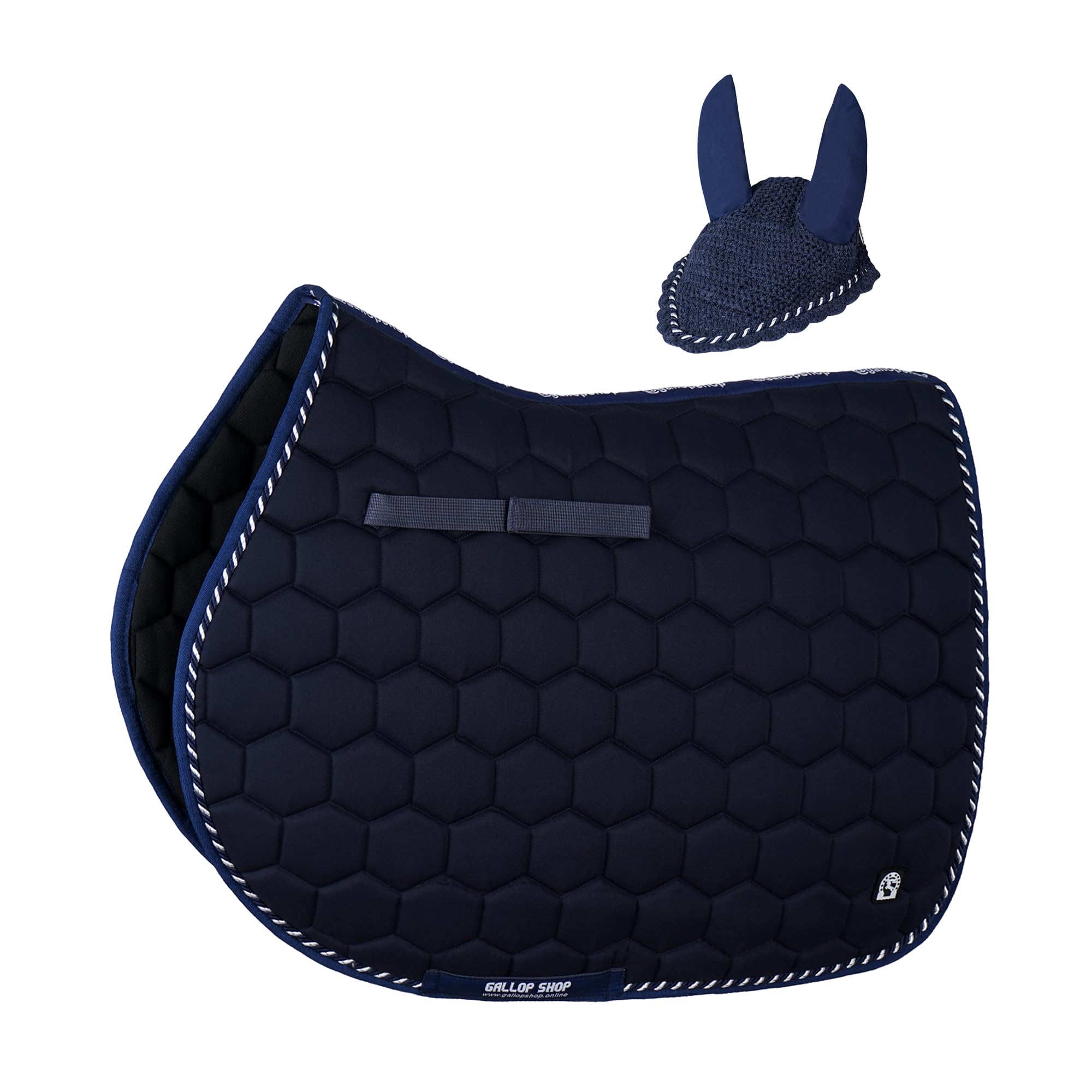 General Saddle Pad for Horse, Football Box Design (Navy, Cob/Pony) — image 1