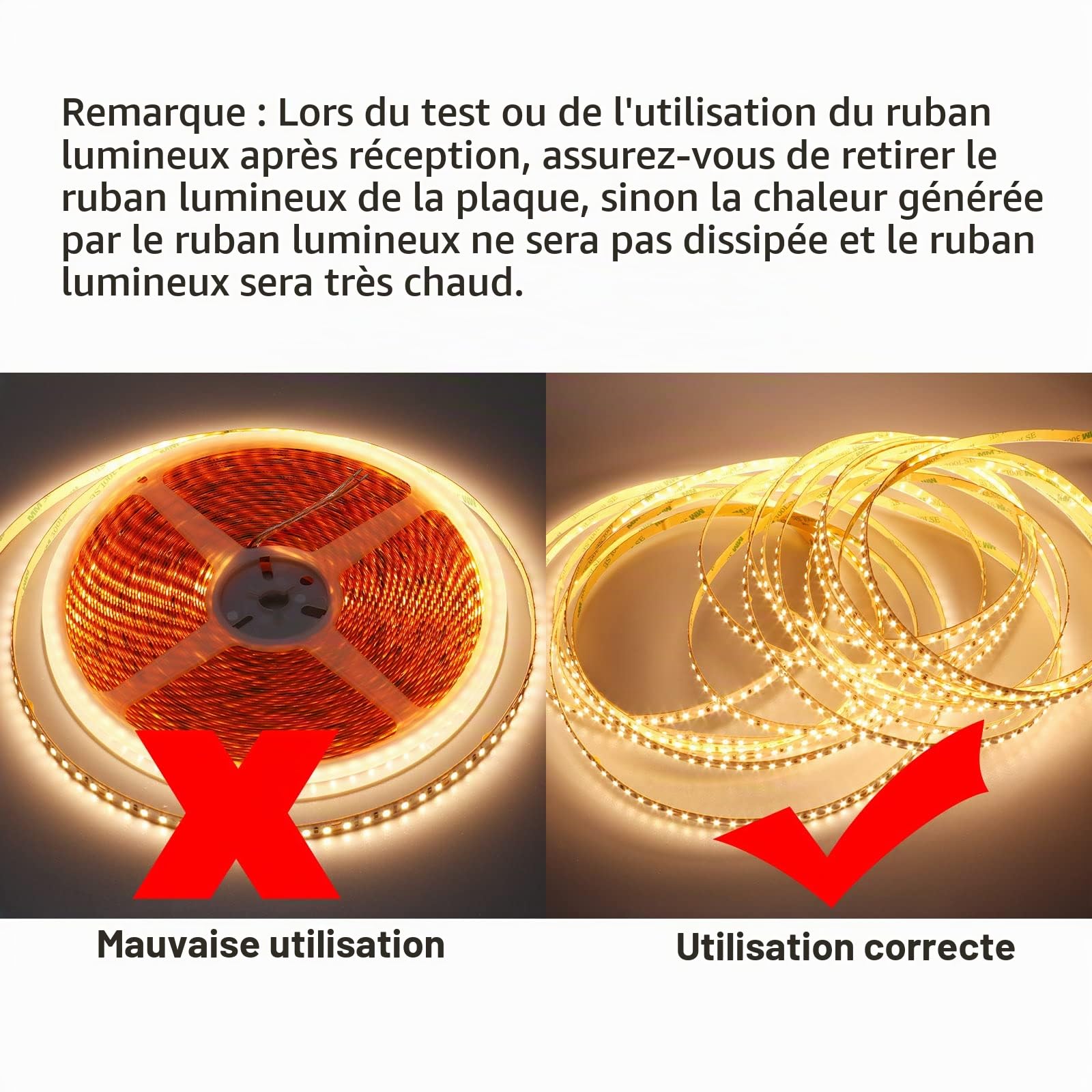GOMING 24V 20M Ruban à LED Blanc Chaud 3000K Haute Densité 2400LED 2835SMD