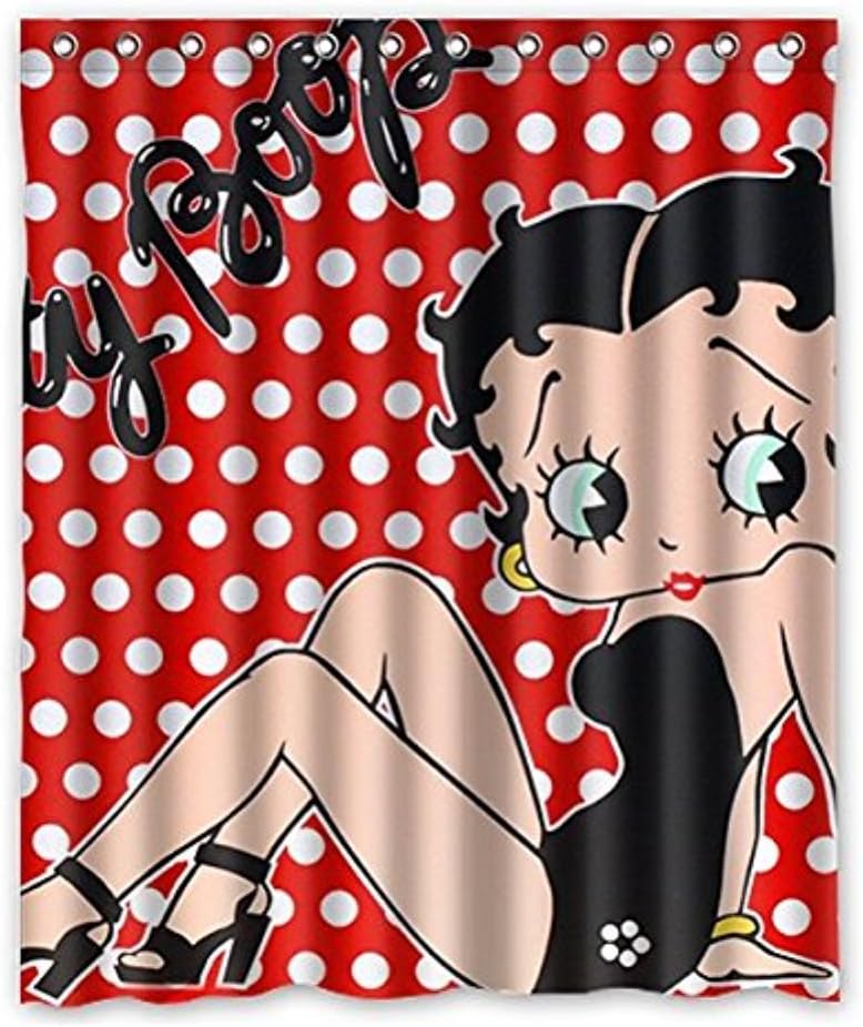 Anne Home Custom Cute Betty Boop Rings Hooks Blackout Panel Curtain 52"x63" (One Piece) Fabric for Bedroom