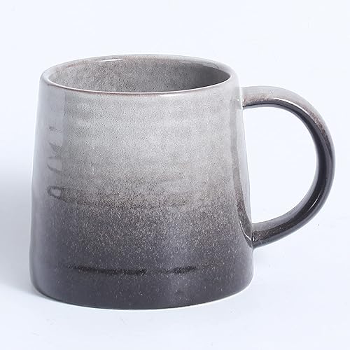 Taza de café grande de cerámica, tazas de cerámica hechas a mano, tazas de té con mango grande para oficina y hogar, 15.5 onzas, aptas para